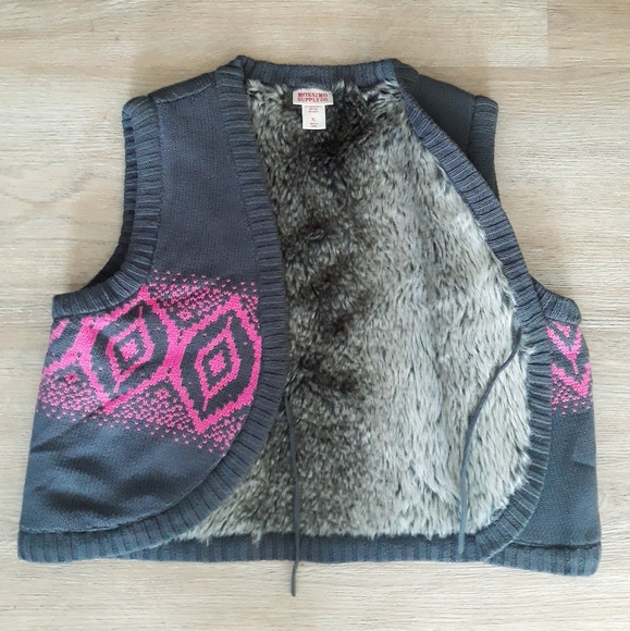 Mossimo Cropped Pink and Gray Sweater Vest Girl's XL / Women's Small - Picture 3 of 9